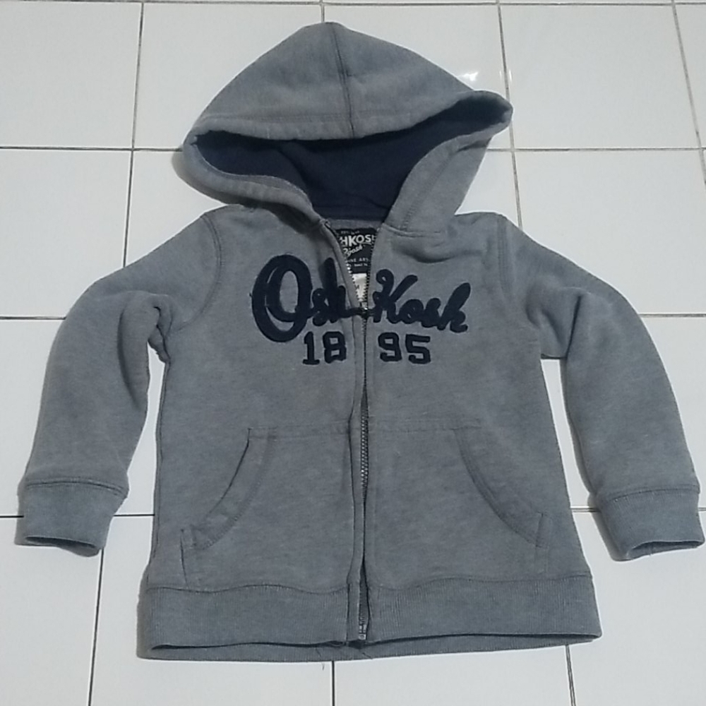 OshKosh B'gosh Sweater Zipper Gray Logo 24 Month